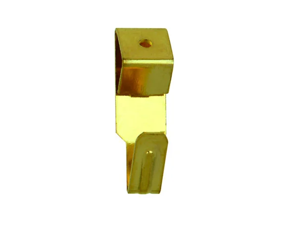 Wandhaken aus Eisen, vermessingt, schmale Form