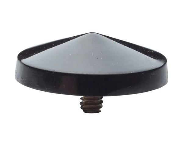 Spiegelschraube mit kegelförmiger Kappe in Schwarz und Chrom